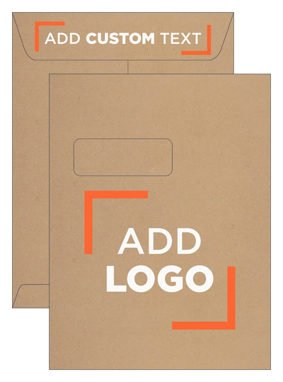 Grocery Bag 28lb 9 x 12 Open End Window Envelopes with Peel & Seal