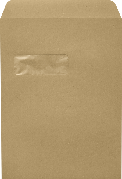 Grocery Bag 28lb 9 x 12 Open End Window Envelopes with Peel & Seal