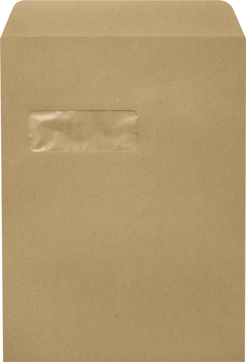 Grocery Bag 28lb 9 x 12 Open End Window Envelopes with Peel & Seal