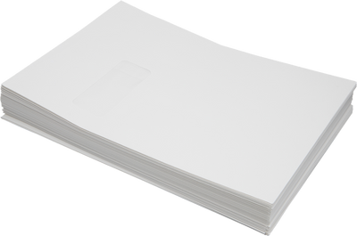 White Linen 32lb 9 x 12 Open End Window Envelopes with Peel & Seal