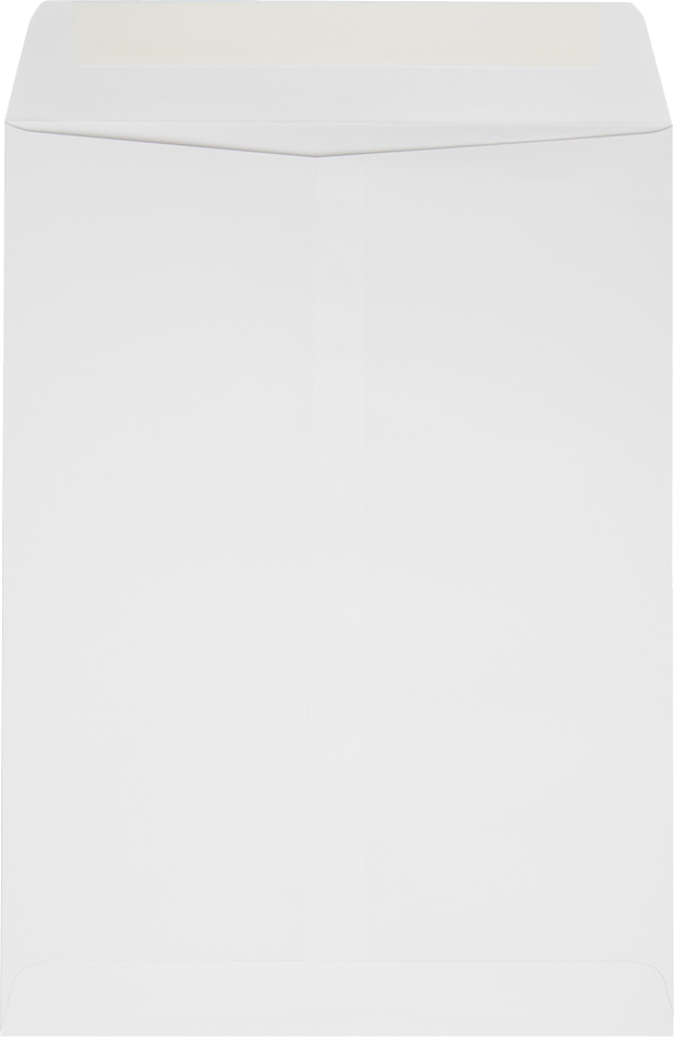 White Linen 32lb 9 x 12 Open End Window Envelopes with Peel & Seal