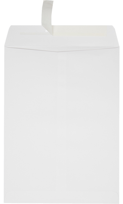 White Linen 32lb 9 x 12 Open End Window Envelopes with Peel & Seal
