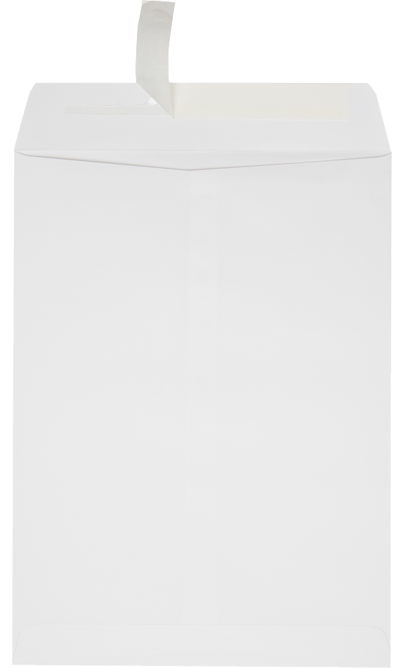 White Linen 32lb 9 x 12 Open End Window Envelopes with Peel & Seal