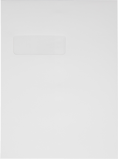 White Linen 32lb 9 x 12 Open End Window Envelopes with Peel & Seal