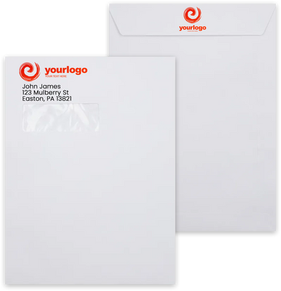 White 28lb 9 x 12 Open End Window Envelopes