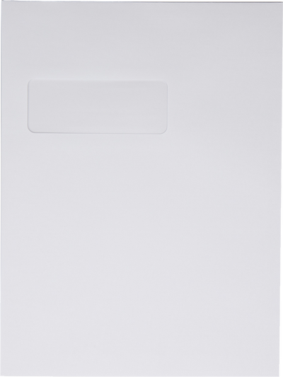 White 28lb 9 x 12 Booklet Window Envelopes