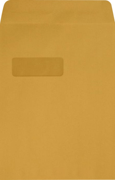 Brown Kraft 28lb 9 x 12 Open End Window Envelopes
