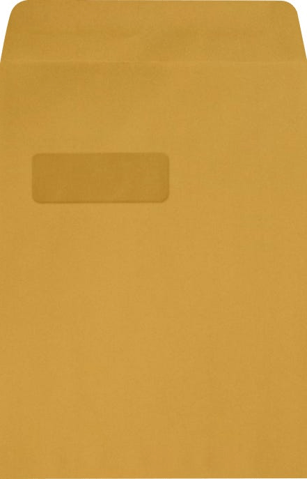 Brown Kraft 28lb 9 x 12 Open End Window Envelopes