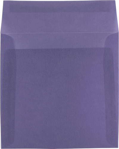 Wisteria Purple Translucent 30lb 6 1/2 x 6 1/2 Square Envelopes