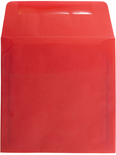 Primary Red Translucent 30lb 6 1/2 x 6 1/2 Square Envelopes