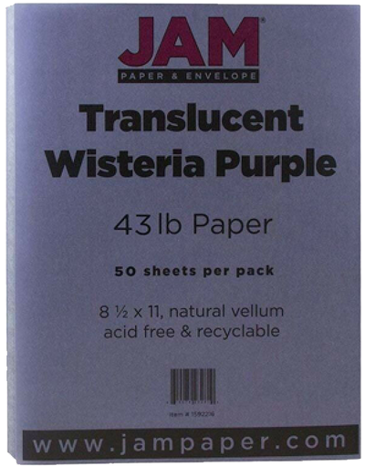 Wisteria Translucent 43lb 8 1/2 x 11 Cardstock