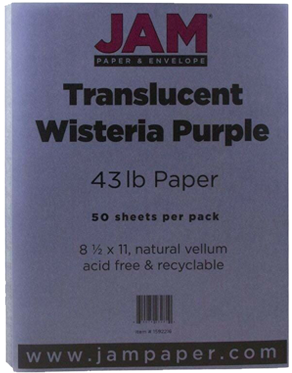 Wisteria Translucent 43lb 8 1/2 x 11 Cardstock