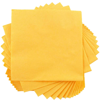 Yellow 5 x 5 3-Ply Beverage Napkins