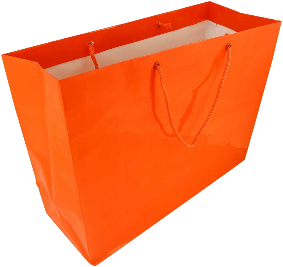 Orange X-Large Glossy Gift Bags (16 x 12 x 6)