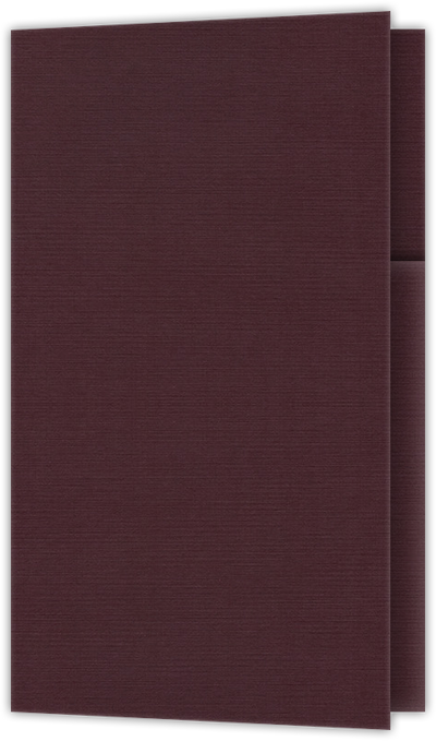 Merlot Linen 100lb 2 3/4 x 4 1/2 One Curved Pocket Key Card Holders with 3 Inch Pocket