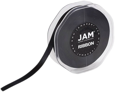 Black Satin 3/8 Inch Thick x 25 Yards Ribbon