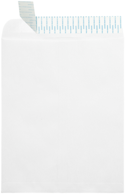 White 28lb 11 1/2 x 14 1/2 Open End Envelopes with Peel & Seal