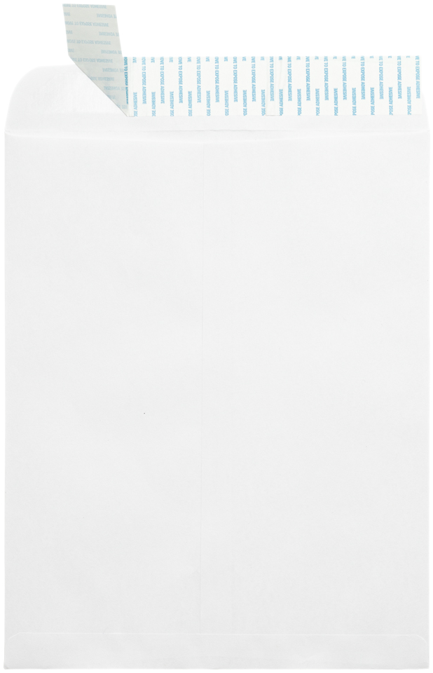 White 28lb 11 1/2 x 14 1/2 Open End Envelopes with Peel & Seal