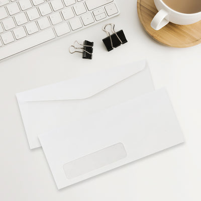 White 24lb #10 Window Envelopes (4 1/8 x 9 1/2)