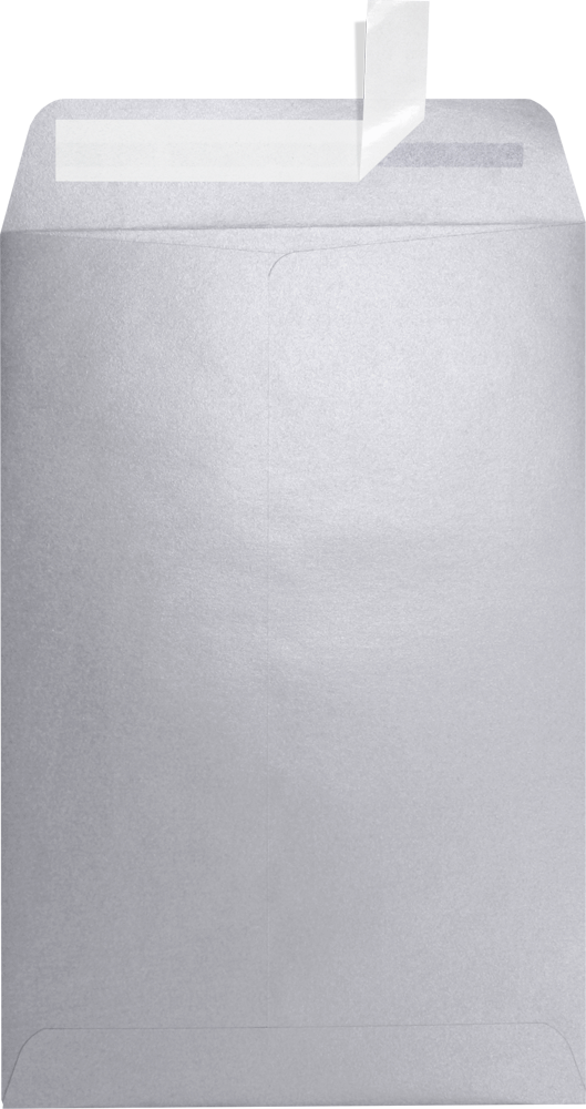 Silver Metallic 32lb 6 x 9 Open End Envelopes with Peel & Seal