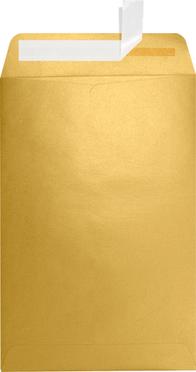 Gold Metallic 32lb 6 x 9 Open End Envelopes with Peel & Seal
