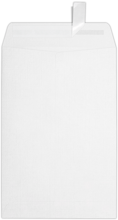 White Linen 32lb 6 x 9 Open End Envelopes with Peel & Seal