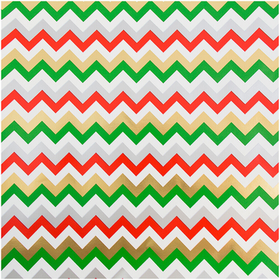 Christmas Chevron Stripe Wrapping Paper (25 Sq Ft)