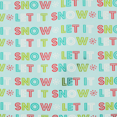 Light Blue "Let It Snow" Christmas Wrapping Paper (25 Sq Ft)