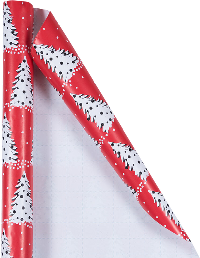 Painted Christmas Trees Wrapping Paper (25 Sq Ft)