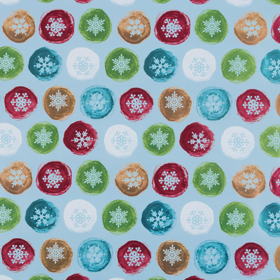 Painted Snowflake Orbs Christmas Wrapping Paper (25 Sq Ft)