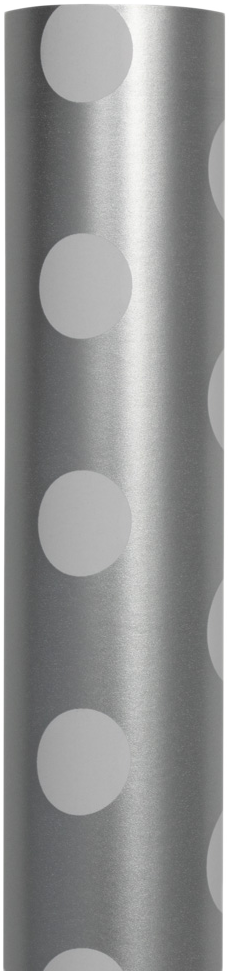 Silver with White Polka Dots Wrapping Paper (25 Sq Ft) 20lb