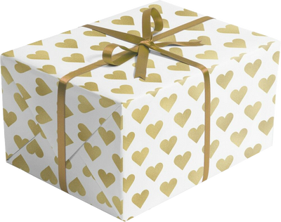Golden Hearts 30" x 208' Bulk Wrapping Paper (520 Sq Ft)