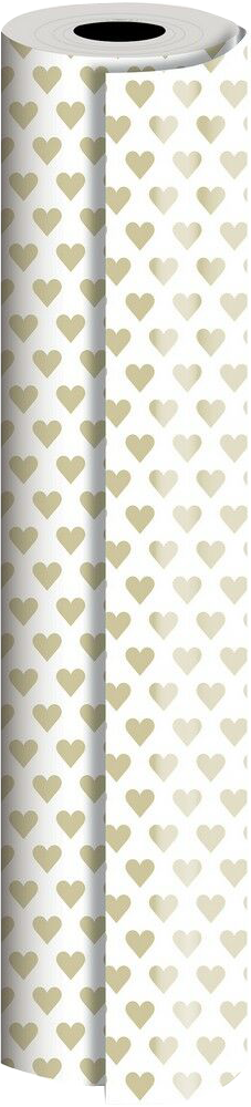 Golden Hearts 30" x 417' Bulk Wrapping Paper (1042.5 Sq Ft)