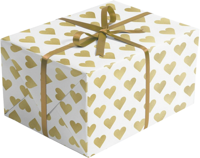 Golden Hearts 30" x 417' Bulk Wrapping Paper (1042.5 Sq Ft)