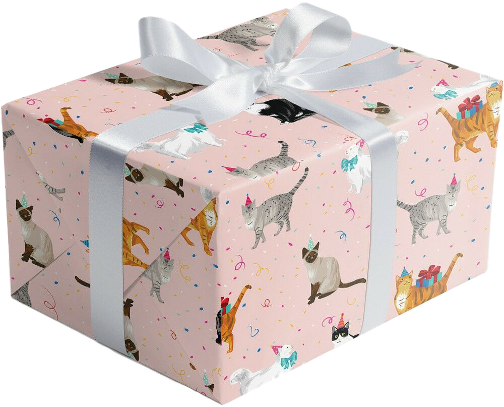 Festive Felines 24" x 208' Bulk Wrapping Paper (416 Sq Ft)