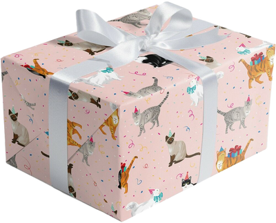 Festive Felines 24" x 417' Bulk Wrapping Paper (834 Sq Ft)