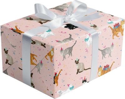 Festive Felines 30" x 417' Bulk Wrapping Paper (1042.5 Sq Ft)