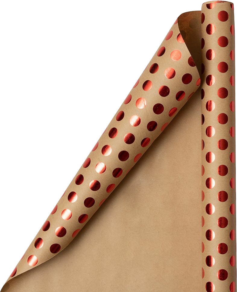 Red Foil Dots Wrapping Paper (25 Sq Ft)
