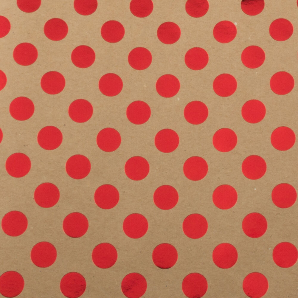 Red Foil Dots Wrapping Paper (25 Sq Ft)