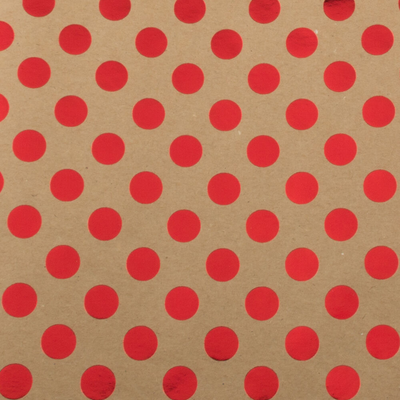 Red Foil Dots Wrapping Paper (25 Sq Ft)