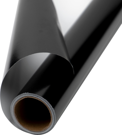 Black Glossy Wrapping Paper - Short Mini Roll (26.3 Sq Ft)