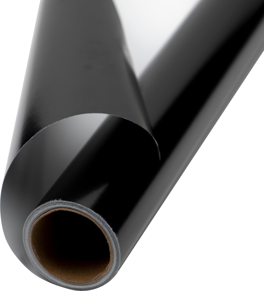 Black Glossy Wrapping Paper - Short Mini Roll (26.3 Sq Ft)