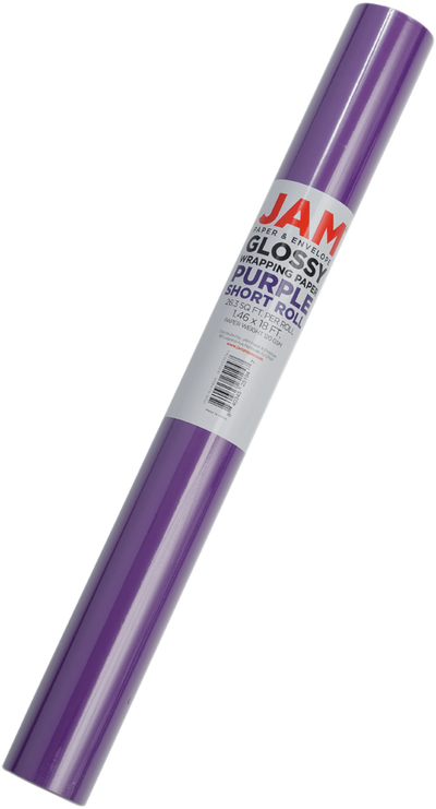 Purple Glossy Wrapping Paper - Short Mini Roll (26.3 Sq Ft)