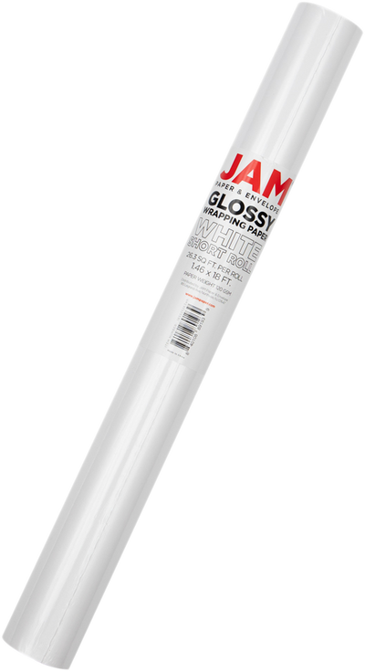 White Glossy Wrapping Paper - Short Mini Roll (26.3 Sq Ft)