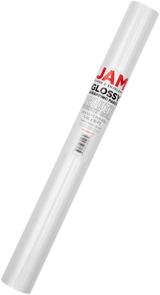 White Glossy Wrapping Paper - Short Mini Roll (26.3 Sq Ft)