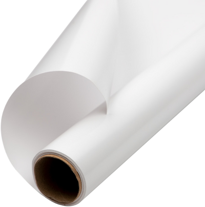 White Glossy Wrapping Paper - Short Mini Roll (26.3 Sq Ft)
