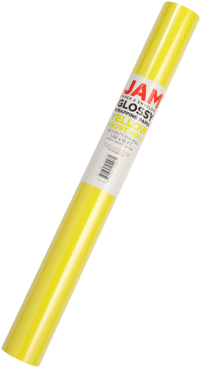 Yellow Glossy Wrapping Paper - Short Mini Roll (26.3 Sq Ft)