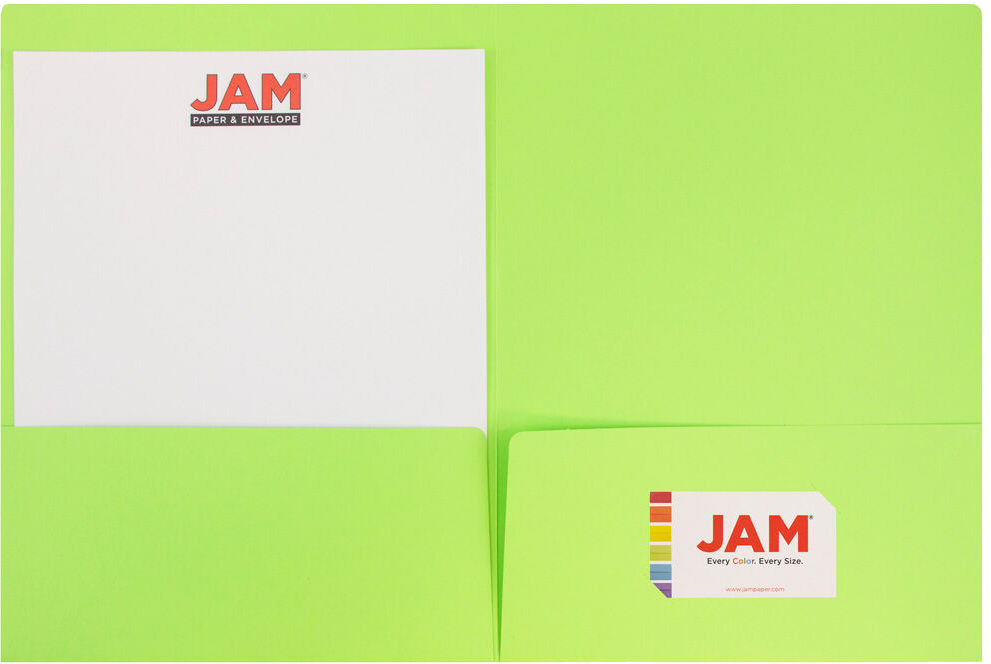 Lime Green 9 x 12 Matte Folders