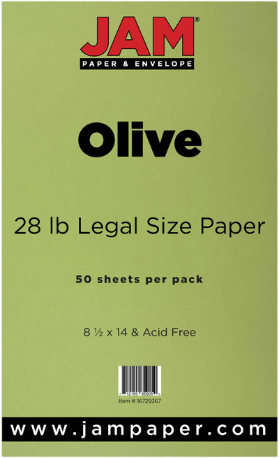 Olive Green 28lb 8 1/2 x 14 Paper