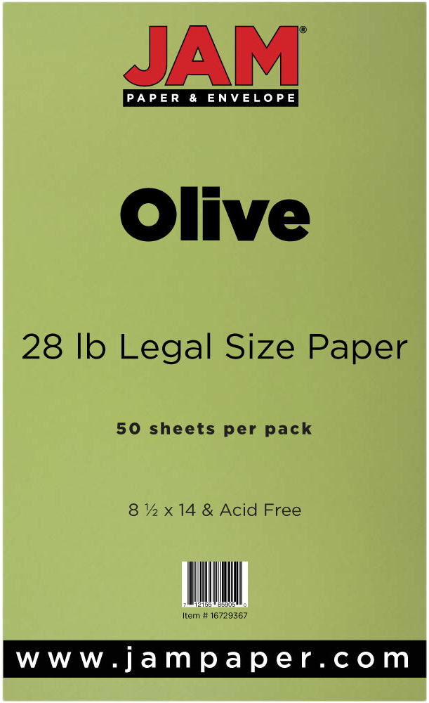 Olive Green 28lb 8 1/2 x 14 Paper
